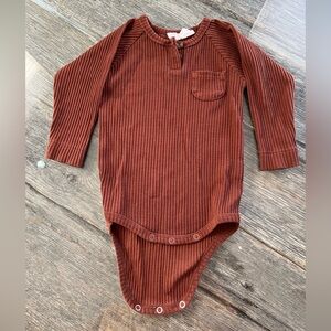 Jamie Kay 2T Brown Ribbed Bodysuit